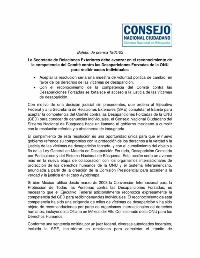 COMUNICADO_CONSEJO NACIONAL CIUDADANO_ONU COMITÉ DE DESAPARICIÓN_1