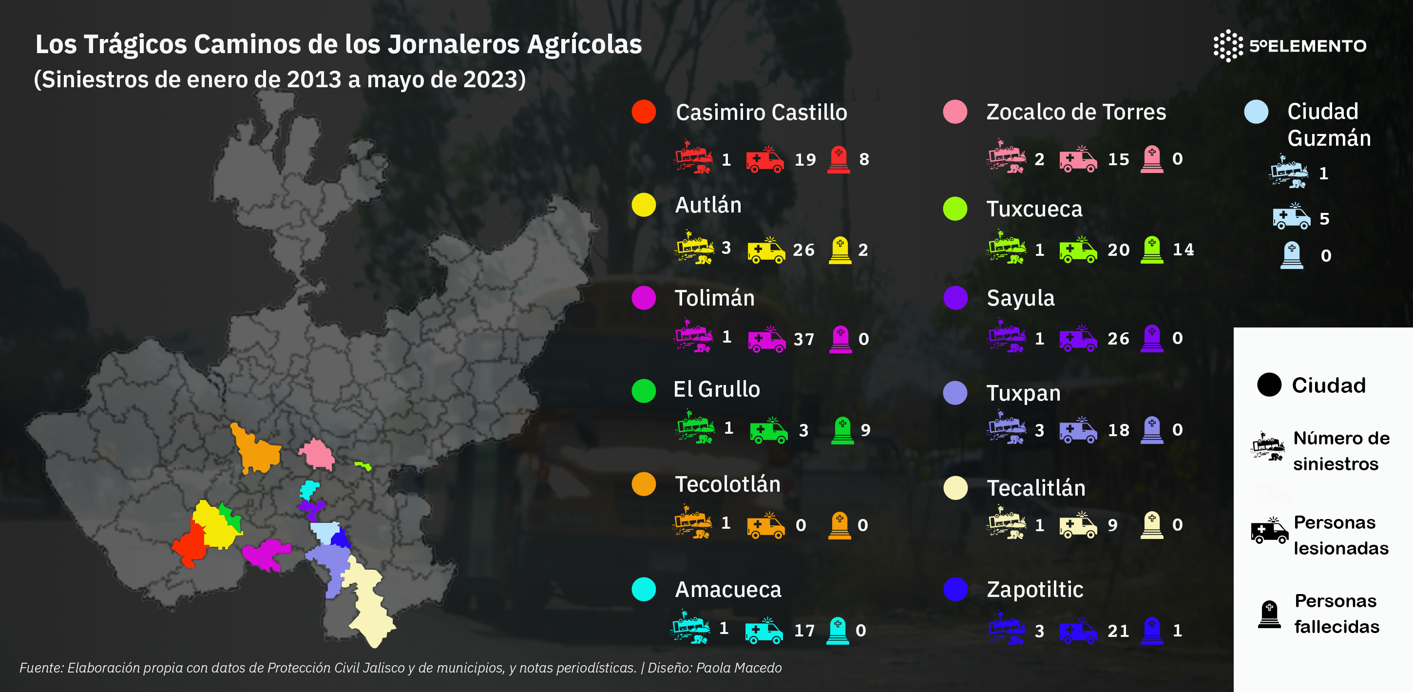Mapa Guadalajara SINIESTROS